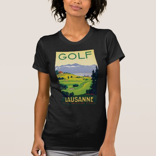 Golf Lausanne City-meer Zwitserland T-shirt (Voorkant)