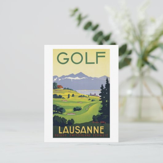 Golf Lausanne Zwitserland Briefkaart (Staand voorkant)