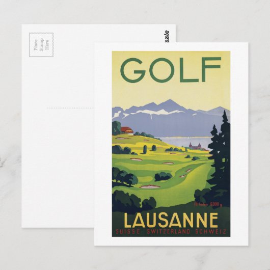 Golf Lausanne Zwitserland Briefkaart (Voorkant / Achterkant)