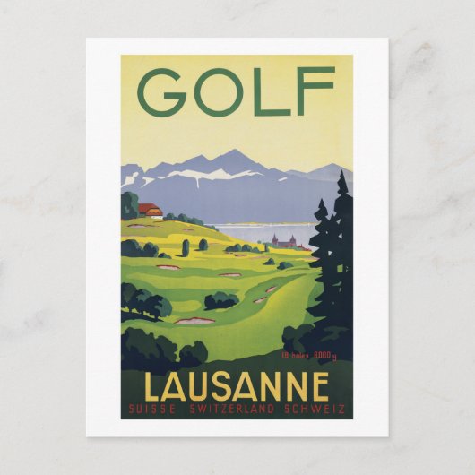 Golf Lausanne Zwitserland Briefkaart (Voorkant)
