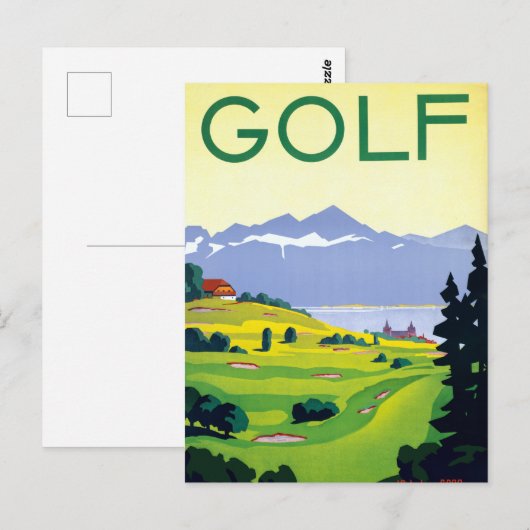  Golf Lausanne Zwitserland Reis Briefkaart (Voorkant / Achterkant)