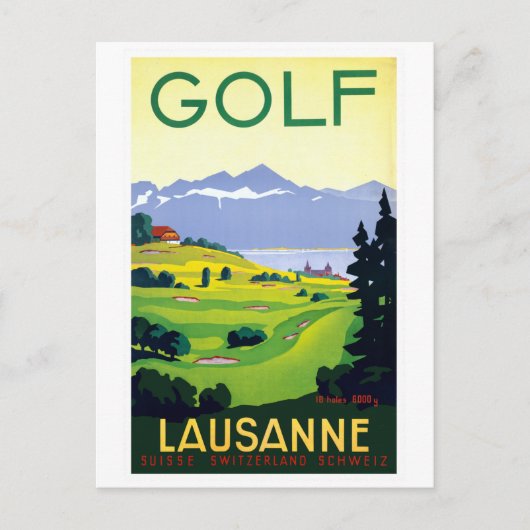  Golf Lausanne Zwitserland Reis Briefkaart (Voorkant)