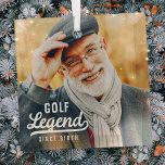 Golf Legend sinds geboorte Funny Modern  Glas Ornament<br><div class="desc">Design bestaat uit  typografie - grappig Humoureus - Golf Legend Since Birth.</div>