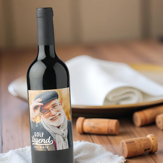 Golf Legend sinds geboorte Funny Modern  Wijn Etiket