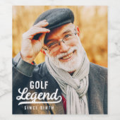 Golf Legend sinds geboorte Funny Modern  Wijn Etiket (Enkel label)