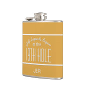 Golf Legends 19th Hole Golfbaan Citaat Geel Heupfles (Links)
