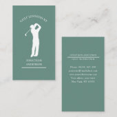 Golf Lehrer  Grau-Grün Weiß Visitekaartje (Voorkant / Achterkant)