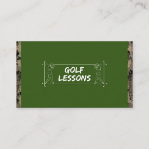 Golf Lessen Leraar Instructeur Coach Camouflage Visitekaartje