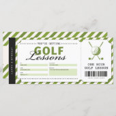 Golf Lesson Gift Ticket Voucher Certificate (Voorkant / Achterkant)