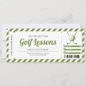 Golf Lesson Golfing Gift Certificate Voucher Kaart (Voorkant)