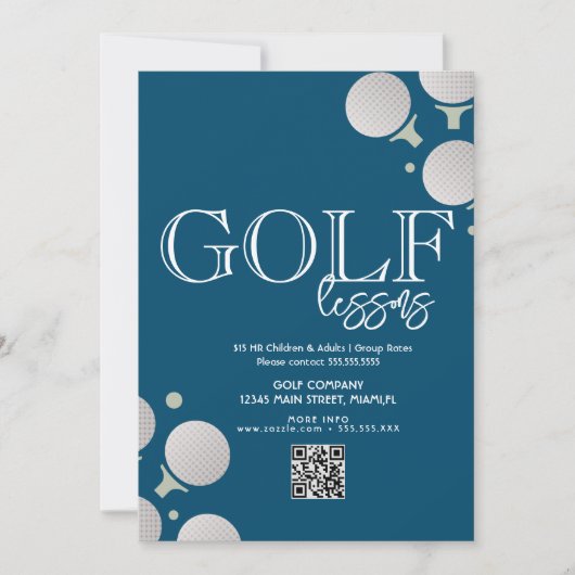 Golf Lessons Adult Children Business Flyers Kaart (Voorkant)