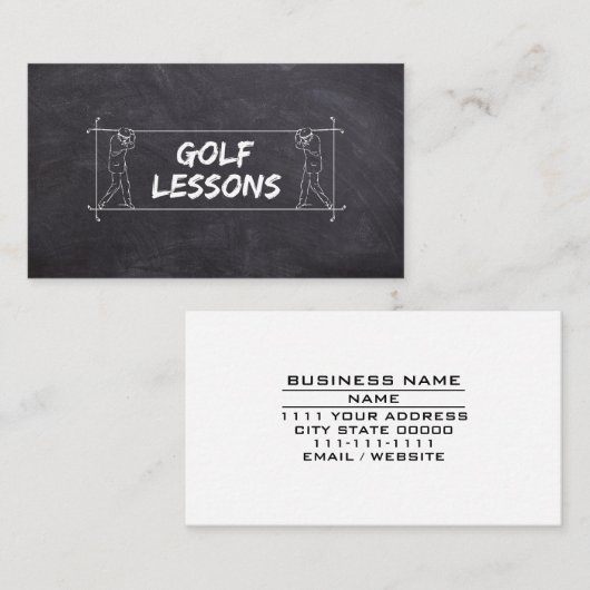 Golf Lessons Coach Teacher Instructor Visitekaartje (Voorkant / Achterkant)