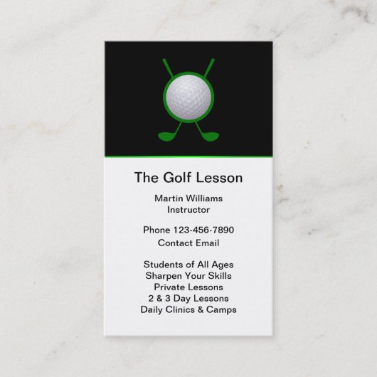 Golf Lessons Verticale Visitekaartjes (Voorkant)