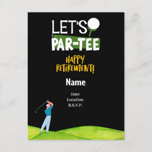 Golf Let Par-t-shirt voor uitnodiging van golfer P