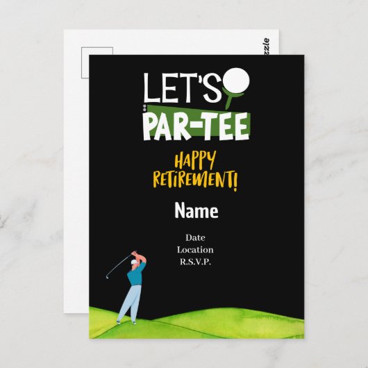 Golf Let Par-t-shirt voor uitnodiging van golfer P (Voorkant / Achterkant)