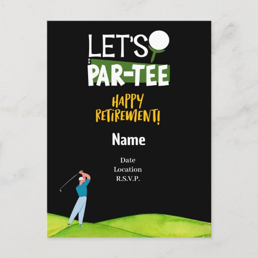 Golf Let Par-t-shirt voor uitnodiging van golfer P (Voorkant)