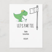 Golf Let’s Par t-shirt 1e Verjaardag Dinosaur golf Briefkaart (Voorkant)