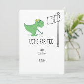 Golf Let’s Par t-shirt 1e Verjaardag Dinosaur golf Kaart (Staand voorkant)