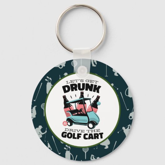 Golf Let’s Par t-shirt met golfkar Sleutelhanger (Voorkant)