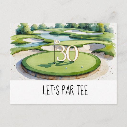Golf Let’s Par tee 30e verjaardag voor golfer fee Briefkaart (Voorkant)