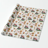 Golf “Let’s Par-Tee” Christmas Party Pattern Cadeaupapier (Uitgerold)