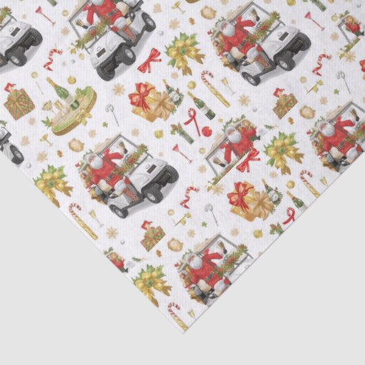 Golf “Let’s Par-Tee” Christmas Party Pattern Tissuepapier (Detail)