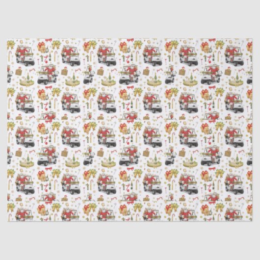 Golf “Let’s Par-Tee” Christmas Party Pattern Tissuepapier (Voorkant)