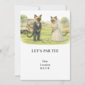 Golf Let’s Par tee for cat lovers WEDDING Kaart (Voorkant)