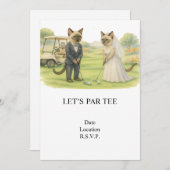 Golf Let’s Par tee for cat lovers WEDDING Kaart (Voorkant / Achterkant)