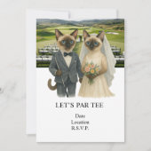 Golf Let’s Par tee for cat lovers WEDDING Kaart (Voorkant)
