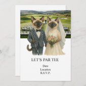 Golf Let’s Par tee for cat lovers WEDDING Kaart (Voorkant / Achterkant)