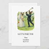 Golf Let’s Par tee for cat lovers WEDDING Kaart (Voorkant / Achterkant)