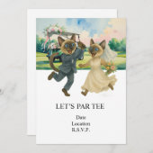 Golf Let’s Par tee for cat lovers WEDDING Kaart (Voorkant / Achterkant)