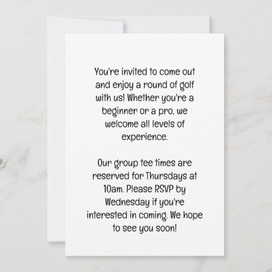 Golf Let’s Par tee for Christmas  Kaart (Achterkant)