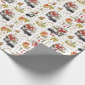 Golf “Let’s Par-Tee” Kerstfeest Patroon Cadeaupapier (Hoek)