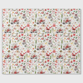 Golf “Let’s Par-Tee” Kerstfeest Patroon Cadeaupapier (Vlak)