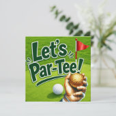 Golf Let’s Par-Tee Minigolf Feestje Kaart (Staand voorkant)