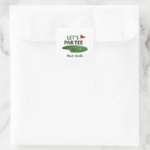 Golf Let’s Par Tee Napkins | Golf Bachelor Party  Vierkante Sticker (Tas)