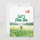 Golf Let’s Par-Tee Party Invitation Postcard  Kaart (Voorkant)