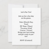Golf Let’s Par-Tee Party Invitation Postcard  Kaart (Achterkant)