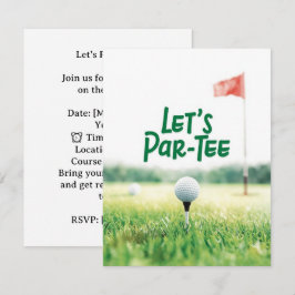 Golf Let’s Par-Tee Party Invitation Postcard Kaart