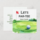 Golf Let’s Par-Tee Putting Green Feestje Kaart (Voorkant / Achterkant)