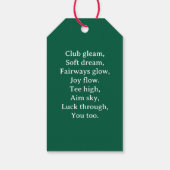 Golf Let’s Par tee with golf flag on green white  Cadeaulabel (Achterkant)