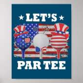 Golf Lets Par American Flag Independence Golf 4th Poster (Voorkant)