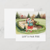 Golf Let's Par t-shirt golf KERSTFEEST voor golfer Feestdagenkaart (Voorkant / Achterkant)