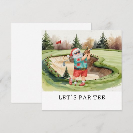 Golf Let's Par t-shirt golf KERSTFEEST voor golfer Feestdagenkaart (Voorkant / Achterkant)