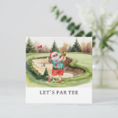 Golf Let's Par t-shirt golf KERSTFEEST voor golfer Feestdagenkaart (Staand voorkant)