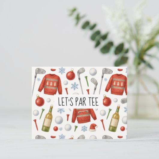 Golf Let's Par t-shirt Golf Party thema voor golfe Briefkaart (Staand voorkant)