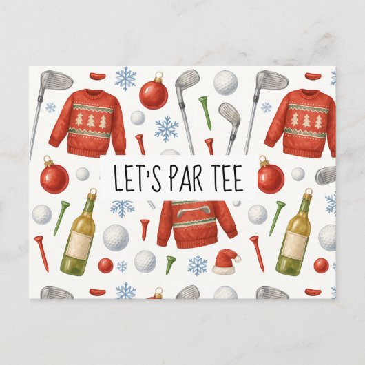 Golf Let's Par t-shirt Golf Party thema voor golfe Briefkaart (Voorkant)