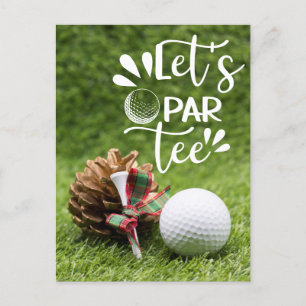 Golf Let's Par T-shirt Golfer Kerstparty Briefkaart
